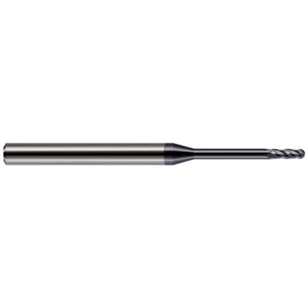 Miniature End Mill - 4 Flute - Ball, 0.0470" (3/64), Finish - Machining: AlTiN